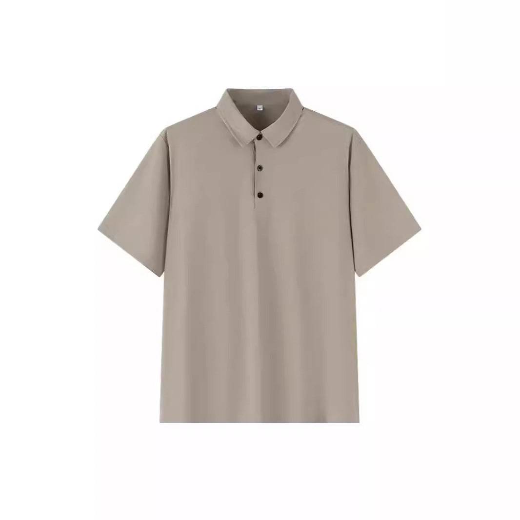 Buycenter Plus Size Seamless Polo Shirt - Ice Silk, Short Sleeve for Summer - Buy Center US