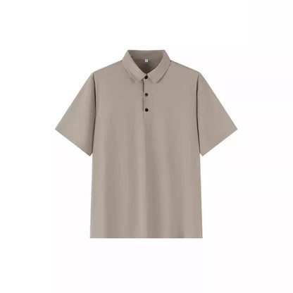 Buycenter Plus Size Seamless Polo Shirt - Ice Silk, Short Sleeve for Summer - Buy Center US