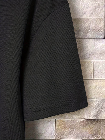 Men’s Black Polo Shirt & Pocket Shorts Set - Casual Stretchy Summer Attire - Buy Center US