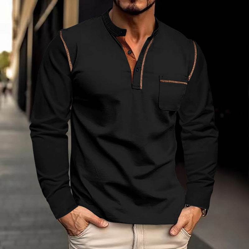 Buycenter Men's Long-Sleeved Polo Shirt - Casual Spring & Summer Wear - Buy Center US