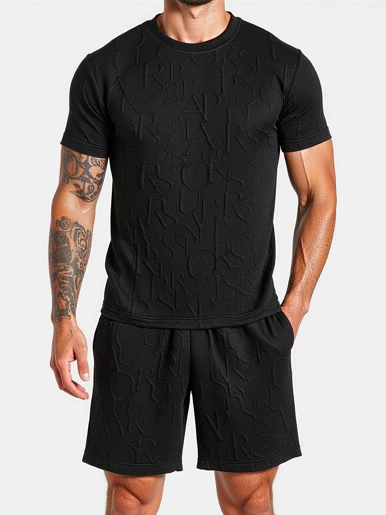 European-American Style Men's Fashion Set - Short Sleeve T-Shirt & Shorts - Buy Center US
