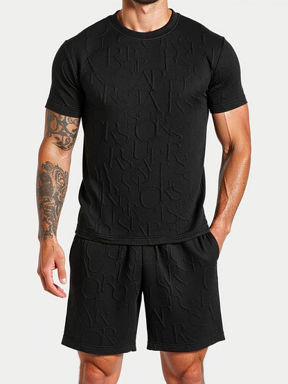 European-American Style Men's Fashion Set - Short Sleeve T-Shirt & Shorts - Buy Center US