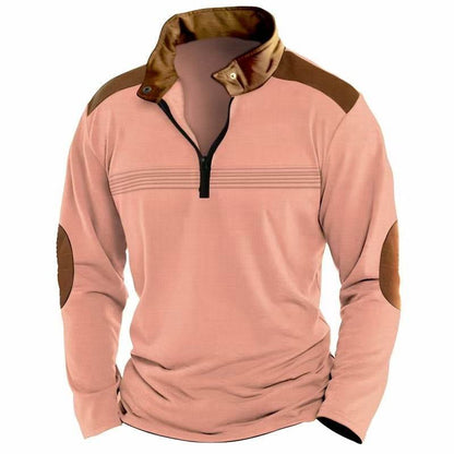 Buycenter Men's Long Sleeve Polo Shirt - Stylish Zipper Sports Top - Buy Center US