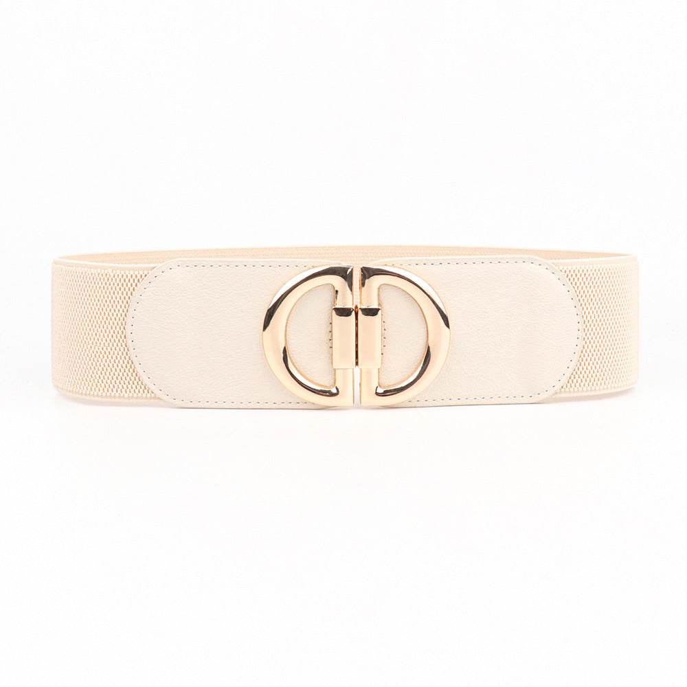 Stylish Women's Wide Belt with Elastic Buckles - Multiple Colors Available - Buy Center US