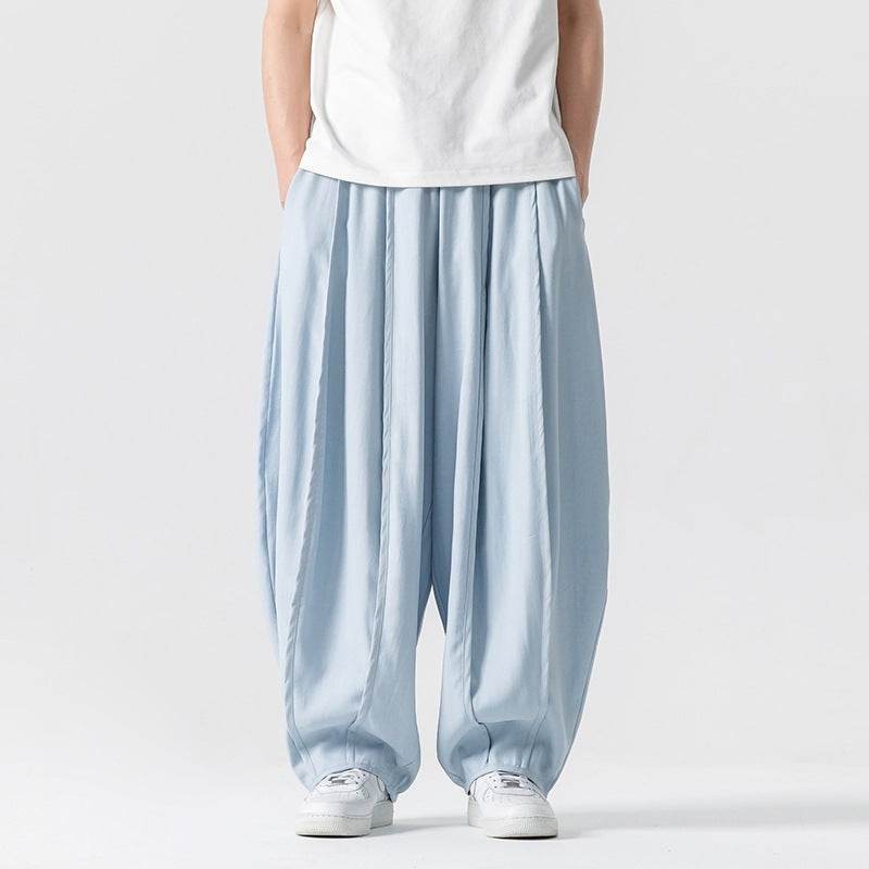 Men's Loose Wide Leg Cargo Bloomers - Solid Color, Multiple Sizes Available - Buy Center US