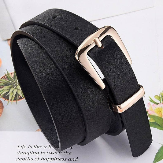 Buycenter Elegant Candy Color Belt - Fashionable Gold Buckle Accessory - Buy Center US