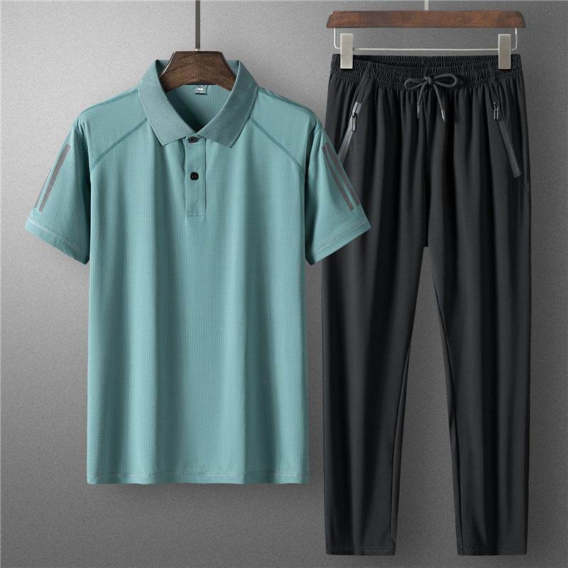 Buycenter Men's Summer Sports Suit - Ice Silk, Casual & Comfortable - Buy Center US