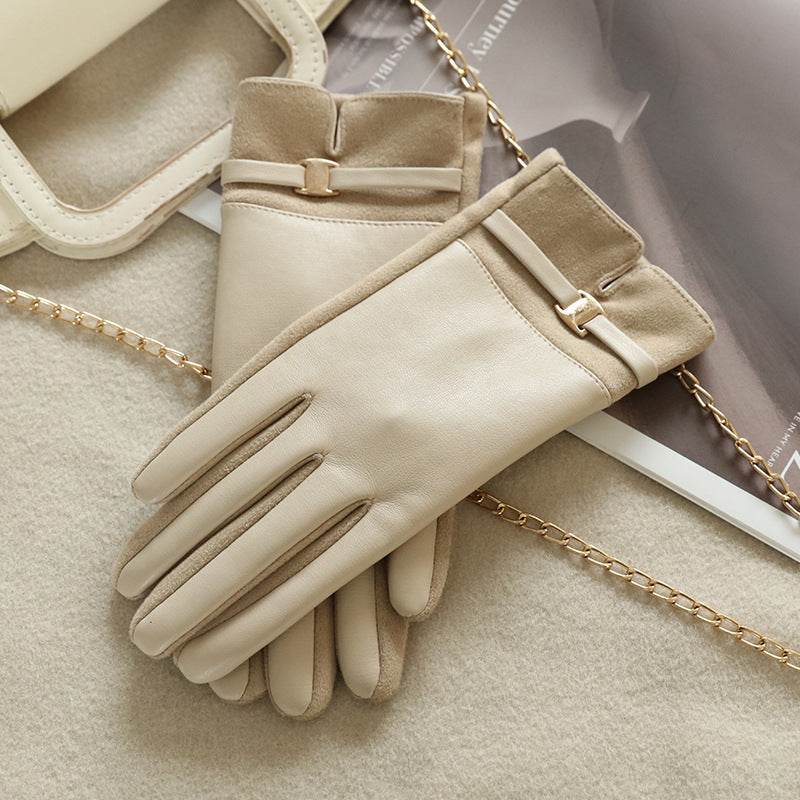 Women's Winter Suede Gloves - Warm, Touch Screen, Non-Slip Style - Buy Center US