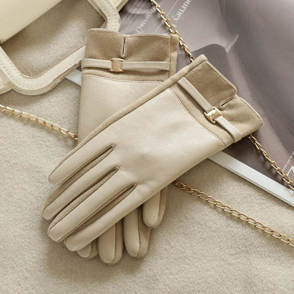 Women's Winter Suede Gloves - Warm, Touch Screen, Non-Slip Style - Buy Center US