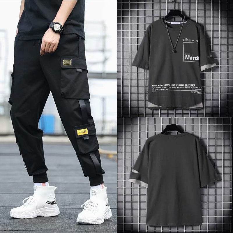 Buycenter Loose Hip-Hop Overalls for Men - Summer Fashion with Hood - Buy Center US