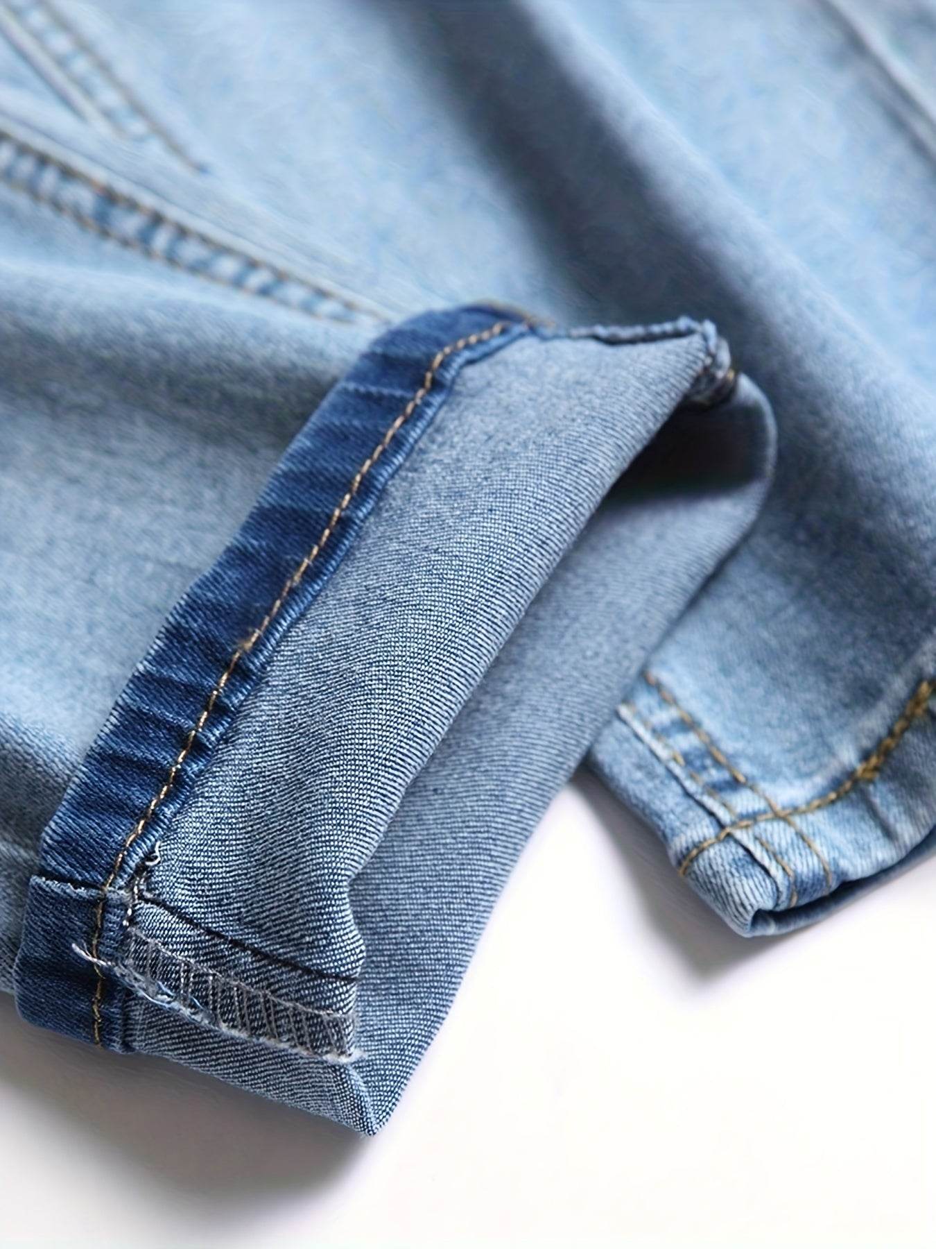Men's Casual Skinny Jeans - High-Quality, Trendy Raw Wash Design - Buy Center US