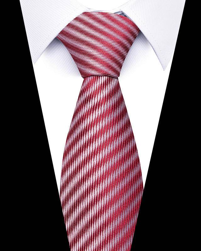 Buycenter 8cm Striped Tie - High-Quality Polyester for Professional Styling - Buy Center US