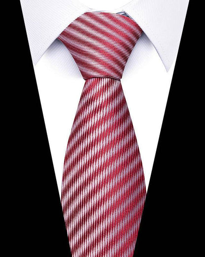 Buycenter 8cm Striped Tie - High-Quality Polyester for Professional Styling - Buy Center US