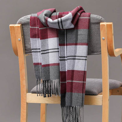 Buycenter British Plaid Cashmere Tassel Scarf for Couples & Kids - Buy Center US