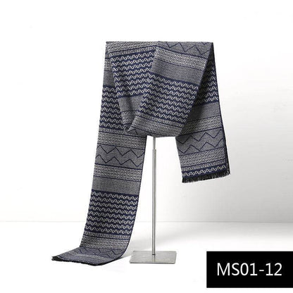 Buycenter Men's Cashmere Warm Scarf - Stylish Grid Design for Autumn - Buy Center US