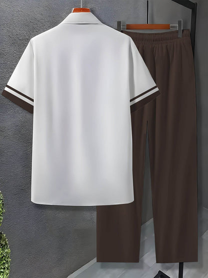Men's Casual Novelty Clothing Set - Stylish Button-Up Shirt & Pants - Buy Center US
