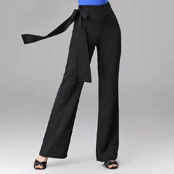 Women's Wide Leg Pants - High Waist Solid Color Draping Design - Buy Center US
