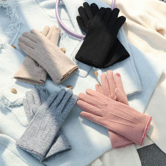 Women's Winter Fleece Lined Finger Gloves - Warm Touch Screen Cashmere - Buy Center US