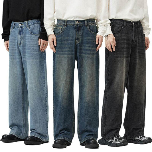 Buycenter Vintage Wide-Leg Pants for Men and Women - Washed-Out Style - Buy Center US