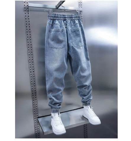 Light Blue Big Pocket Jeans for Teens - High Elasticity & Low Waist - Buy Center US
