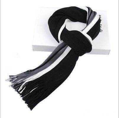 Buycenter Men's Striped Scarf - Korean Style, Medium Length, Warm - Buy Center US
