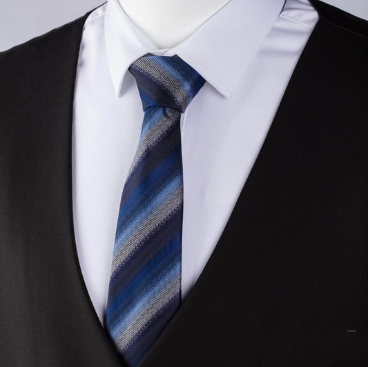 Buycenter Polyester Jacquard Tie - Stylish Stripes for Unisex Fashion - Buy Center US
