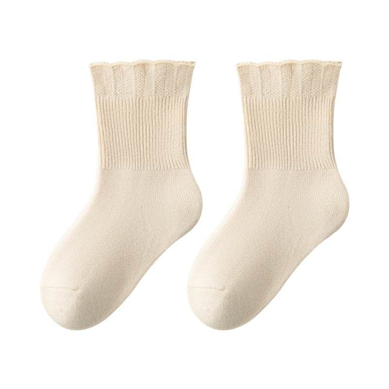 Girls' Lace Cotton Socks - Breathable Medium Calf, 3 Pairs Set - Buy Center US