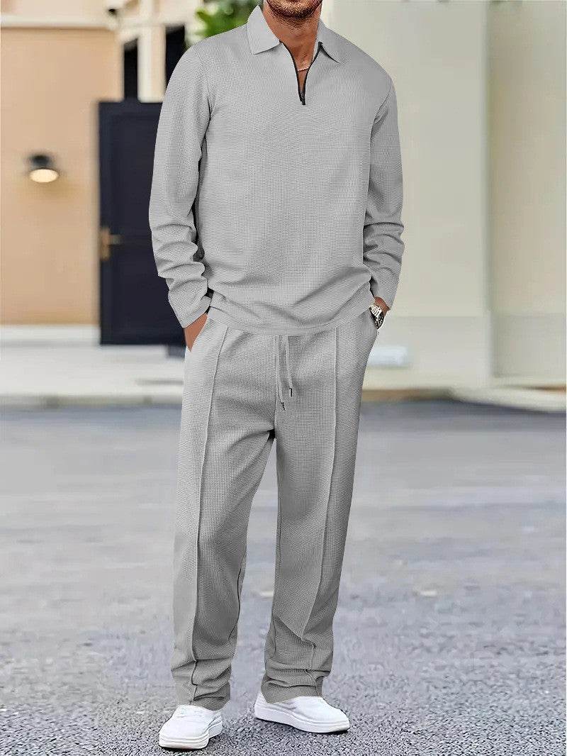 Buycenter Casual Suit - Long Sleeve Zipper Trousers in Various Colors - Buy Center US