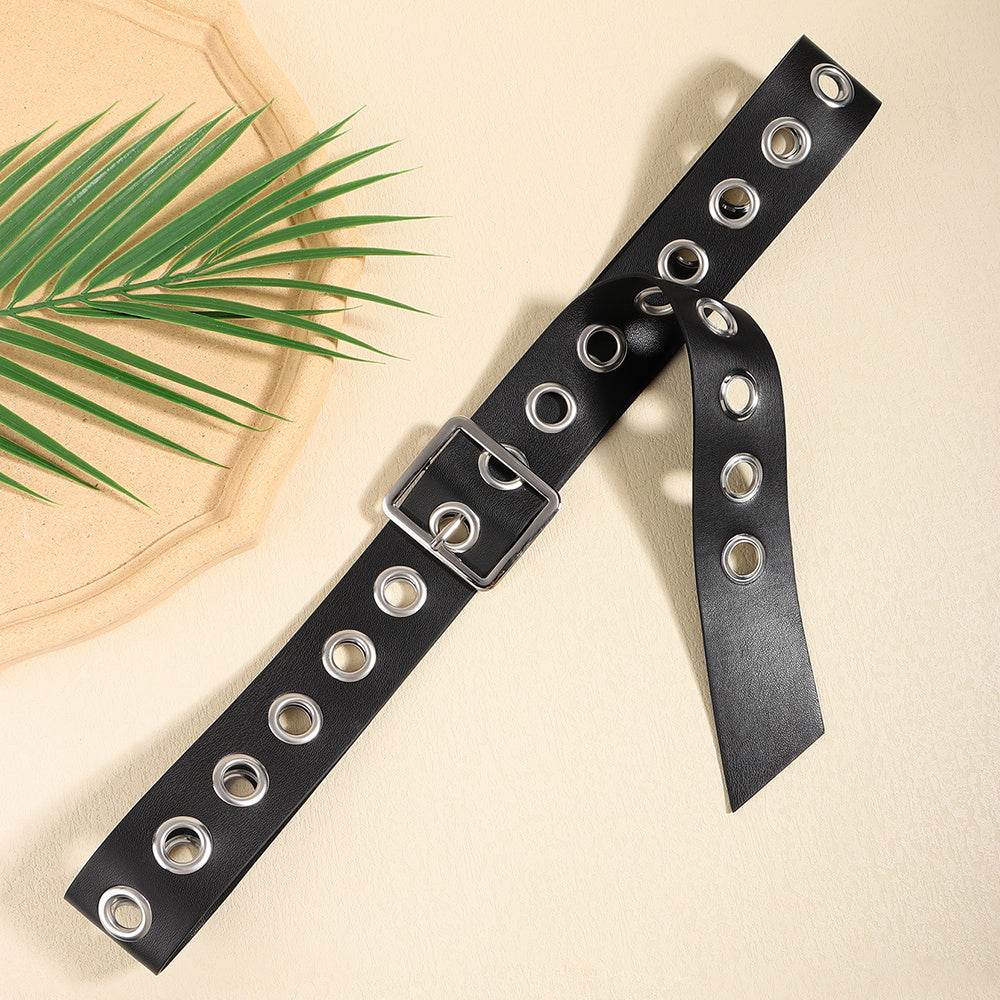 Stylish Punk Hollow Belt for Men & Women - Soft PU Hip Hop Accessory - Buy Center US