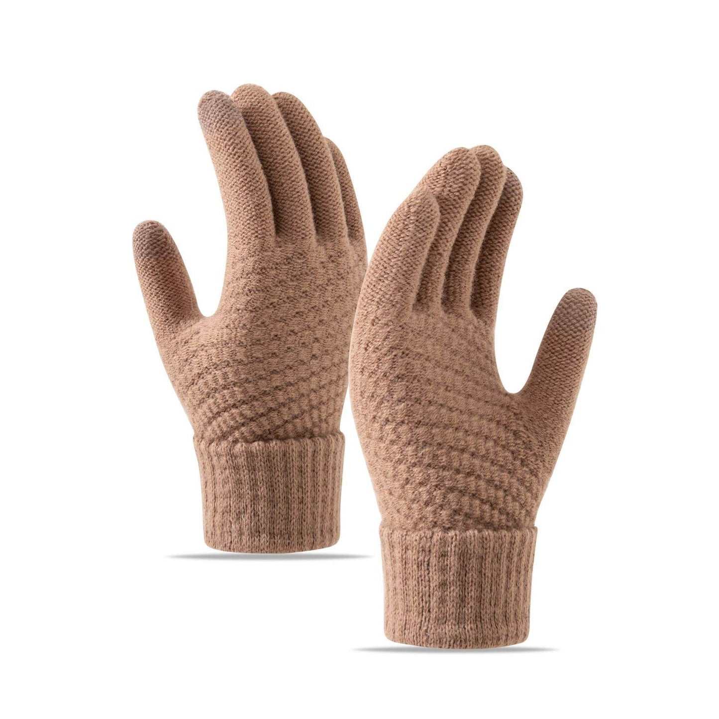 Warm Fleece-lined Cycling Gloves - Wind-proof Touchscreen Knitted Design - Buy Center US