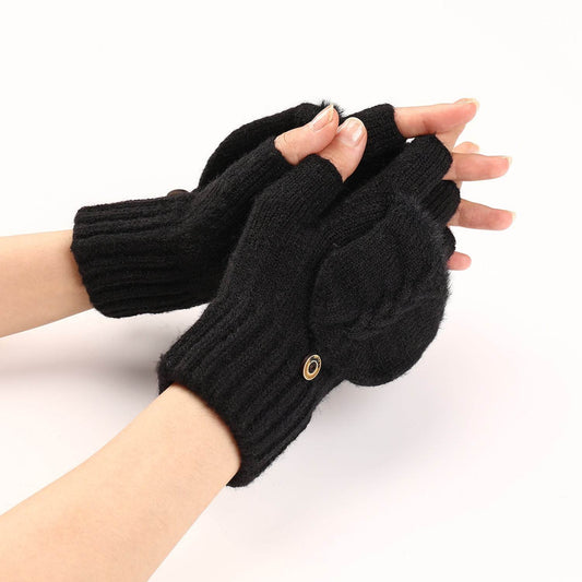 Women's Warm Wool Fingerless Gloves - Fashionable & Touchscreen Ready - Buy Center US