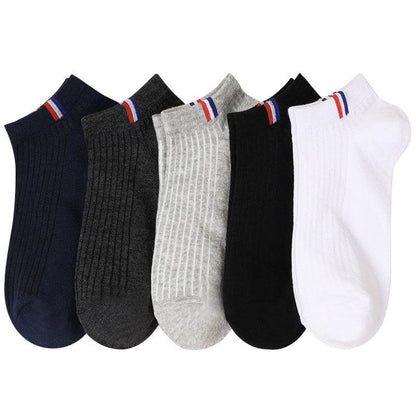 Buycenter Men's Casual Cotton Socks - Solid Color 5-Pair Set - Buy Center US