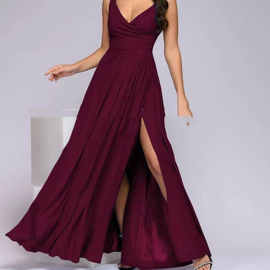 Solid Color Sleeveless Waist Dress - Mid Waist in Stylish Colors - Buy Center US