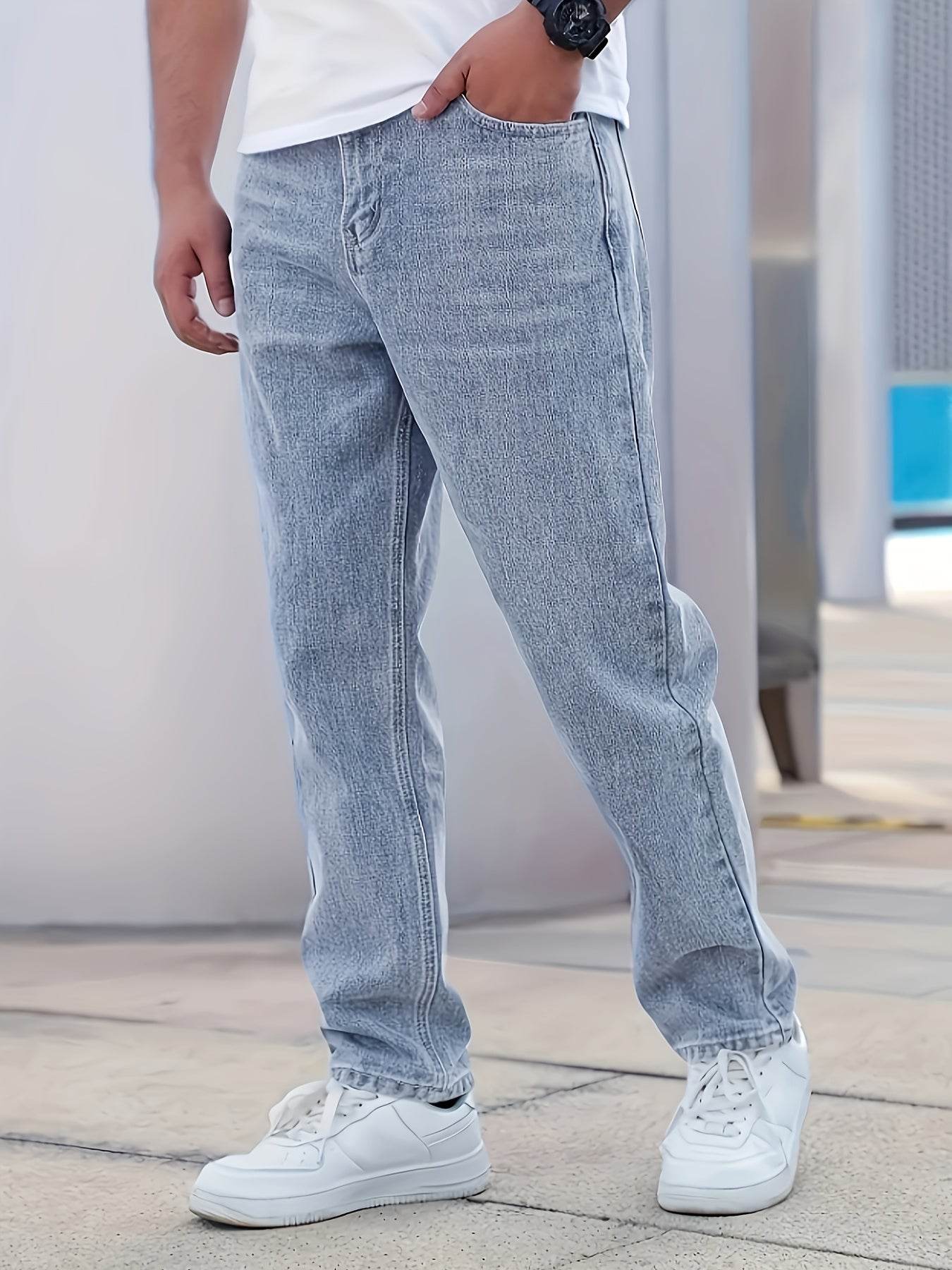 Men's Fashion Denim Jeans - Regular Fit, Cotton Blend, Street Style - Buy Center US