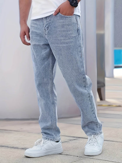 Men's Fashion Denim Jeans - Regular Fit, Cotton Blend, Street Style - Buy Center US