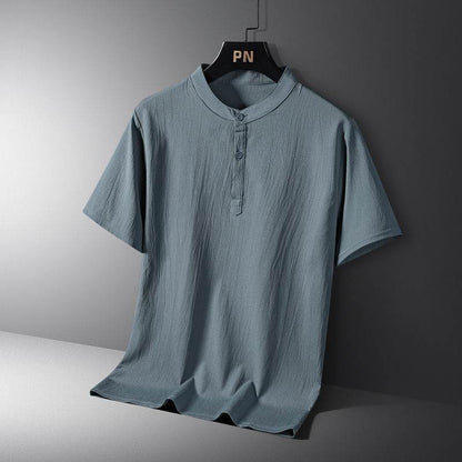 Buycenter Men’s Casual Cotton-Linen Shorts Set - Short Sleeve, Multiple Sizes - Buy Center US
