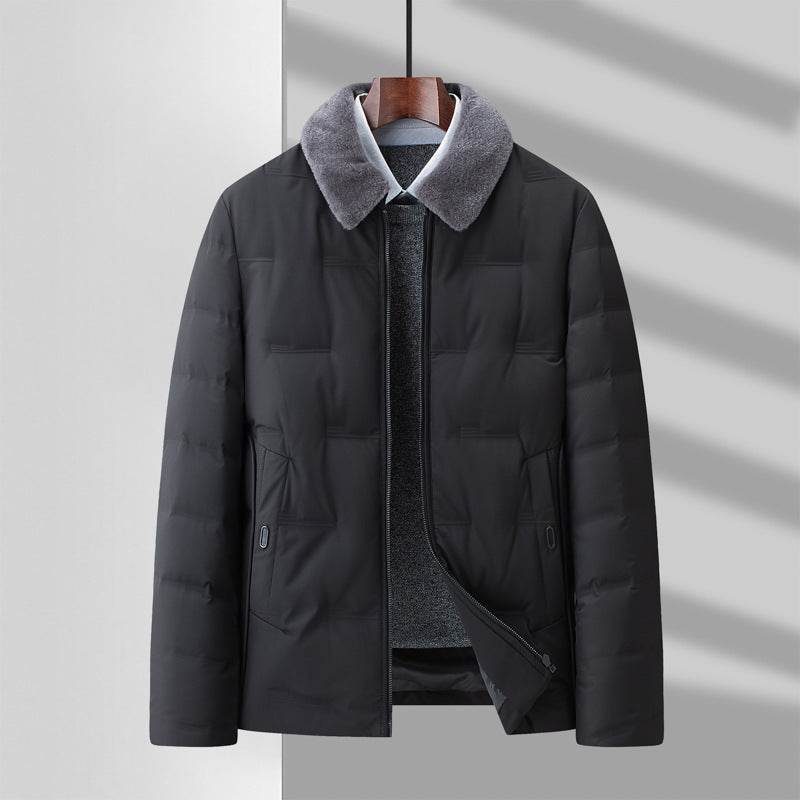 Buycenter Detachable Wool Lapel Business Jacket for Middle-Aged Men - Buy Center US