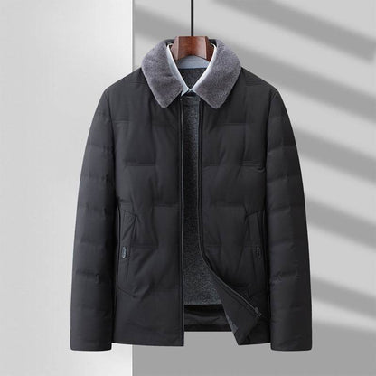 Buycenter Detachable Wool Lapel Business Jacket for Middle-Aged Men - Buy Center US