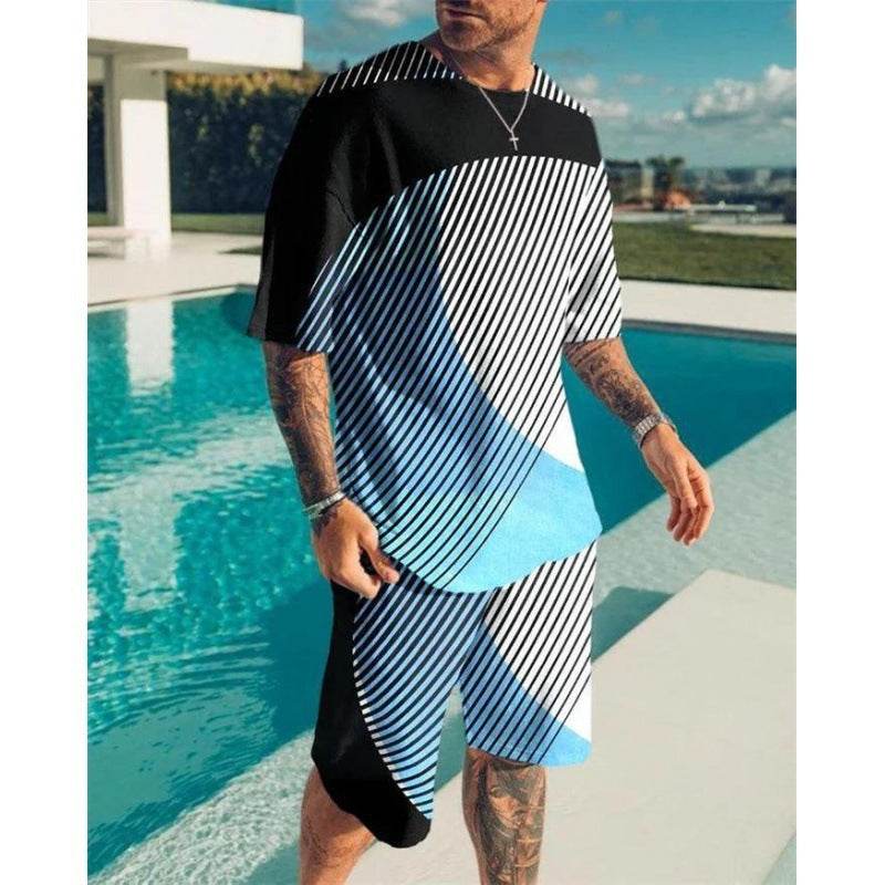 Casual Short Sleeve Men Leisure Set Suit - Multiple Colors & Sizes Available - Buy Center US