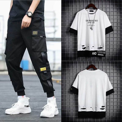Buycenter Loose Hip-Hop Overalls for Men - Summer Fashion with Hood - Buy Center US