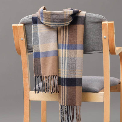 Buycenter British Plaid Cashmere Tassel Scarf for Couples & Kids - Buy Center US