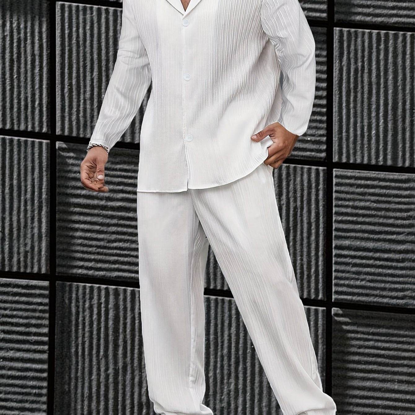 Elegant Autumn Long Sleeve Shirt & Pants Casual Suit - Comfortable Fit - Buy Center US