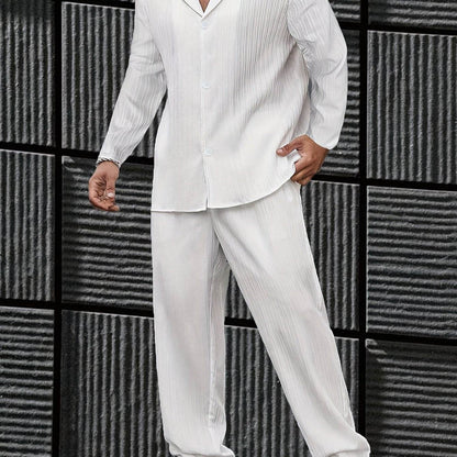 Elegant Autumn Long Sleeve Shirt & Pants Casual Suit - Comfortable Fit - Buy Center US