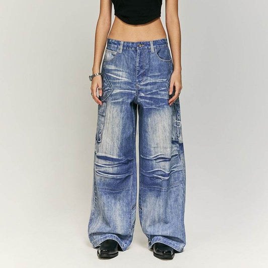 Buycenter Digital Printing Jeans - Embroidered Straight-Leg, Mid Waist - Buy Center US