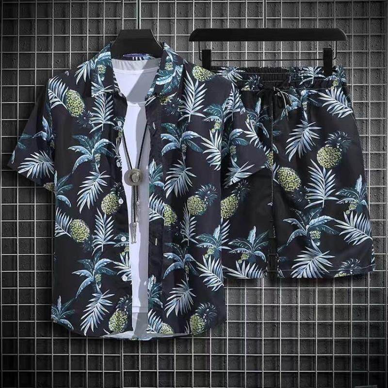 Buycenter Men's Hawaiian Beach Suit - Loose Quick-Dry Short Sleeve Shirt - Buy Center US