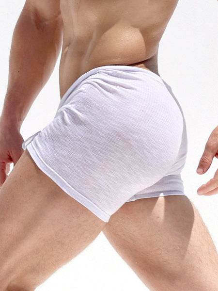 Buycenter Men's Fitness Tight Lace-Up Shorts - Striped Polyester Athletic Wear - Buy Center US