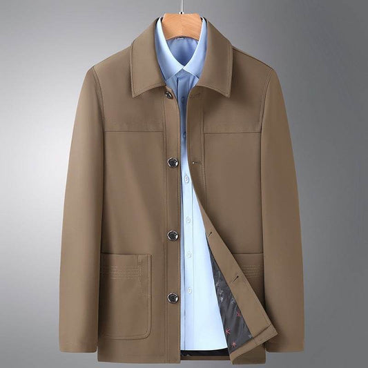 Buycenter Plus Size Men's Jacket - Light Business Fall Coat for Seniors - Buy Center US