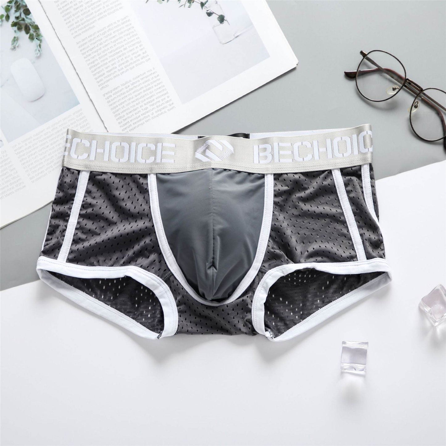 Buycenter Low Waist Mesh Underwear - Breathable Comfortable Boxers for Men - Buy Center US