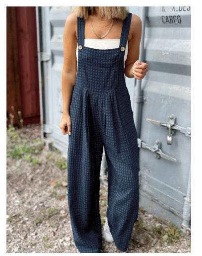 Women's Casual Printed Jumpsuit - Loose Fit, Sleeveless & Stylish - Buy Center US