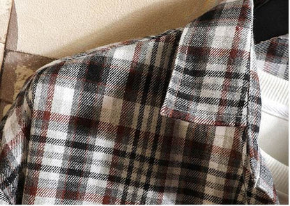 Buycenter Men's Checked Long-Sleeved Shirt - Stylish Japanese Fit & Design - Buy Center US